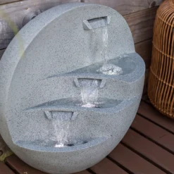 Stylish Fountain Kyoto Falls Garden Water Feature With LEDs -Garden Outdoor Equipment Store 13947170 1965005844804475