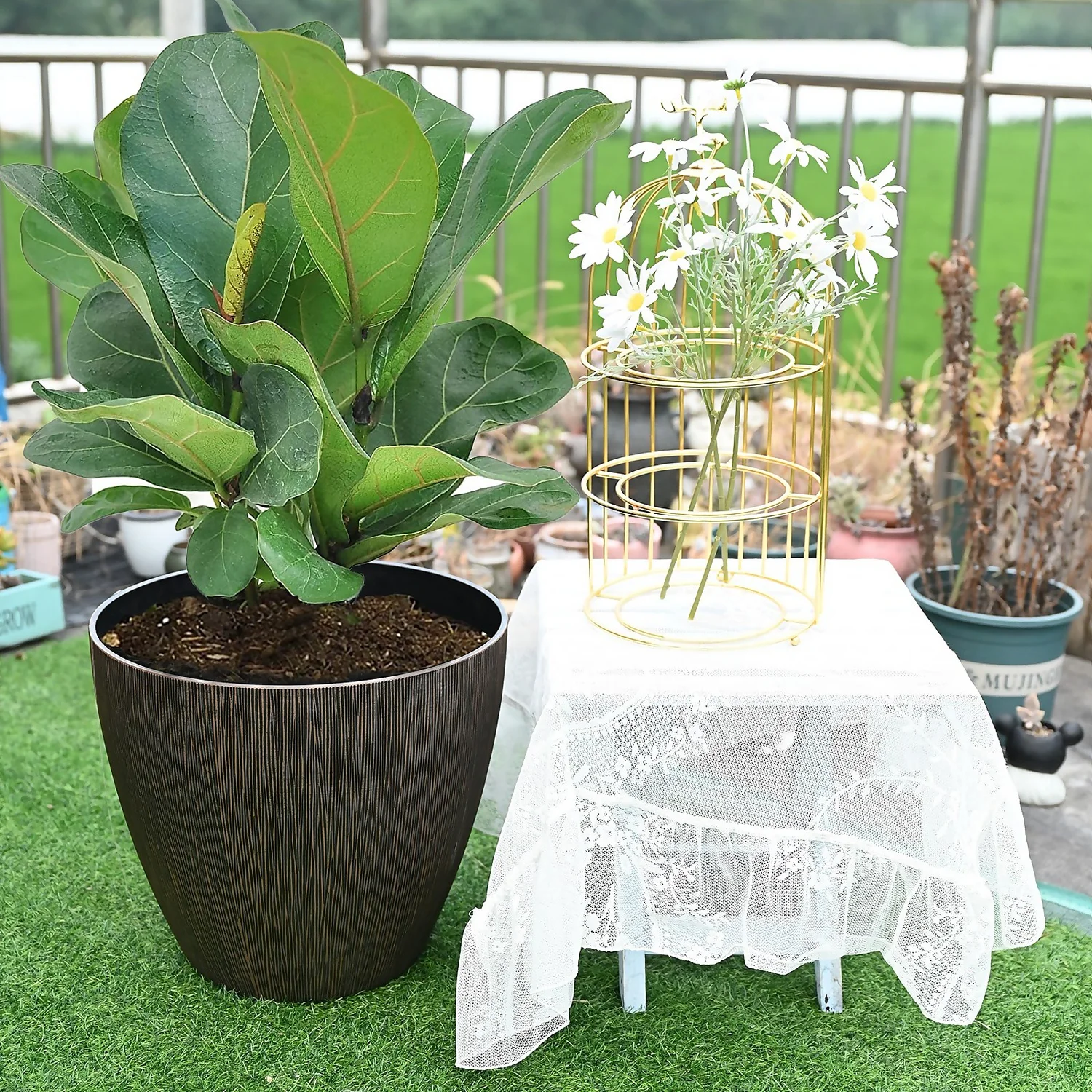 Brown Bark Planter - 23cm 4 Brown Bark Planter - 23cm - Image 2