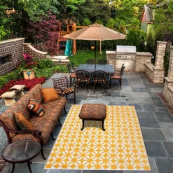 Homebase Outdoor Rug - Mustard 120x180cm 7 Homebase Outdoor Rug - Mustard 120x180cm -Garden Outdoor Equipment Store 13953332 1264989199281348