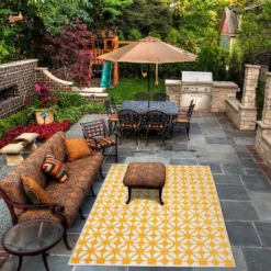 Homebase Outdoor Rug - Mustard 160x230cm -Garden Outdoor Equipment Store 13953338 1144989199346799