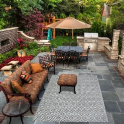 Homebase Outdoor Rug - Grey 240x300cm -Garden Outdoor Equipment Store 13953340 6054989199320450