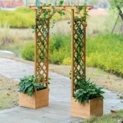 Homebase Wooden Garden Arched Trellis With Planters 11 Homebase Wooden Garden Arched Trellis With Planters -Garden Outdoor Equipment Store 13967032 1555014369127463
