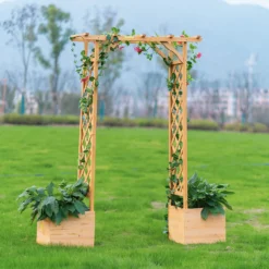 Homebase Wooden Garden Arched Trellis With Planters 12 Homebase Wooden Garden Arched Trellis With Planters -Garden Outdoor Equipment Store 13967032 8695014369188411