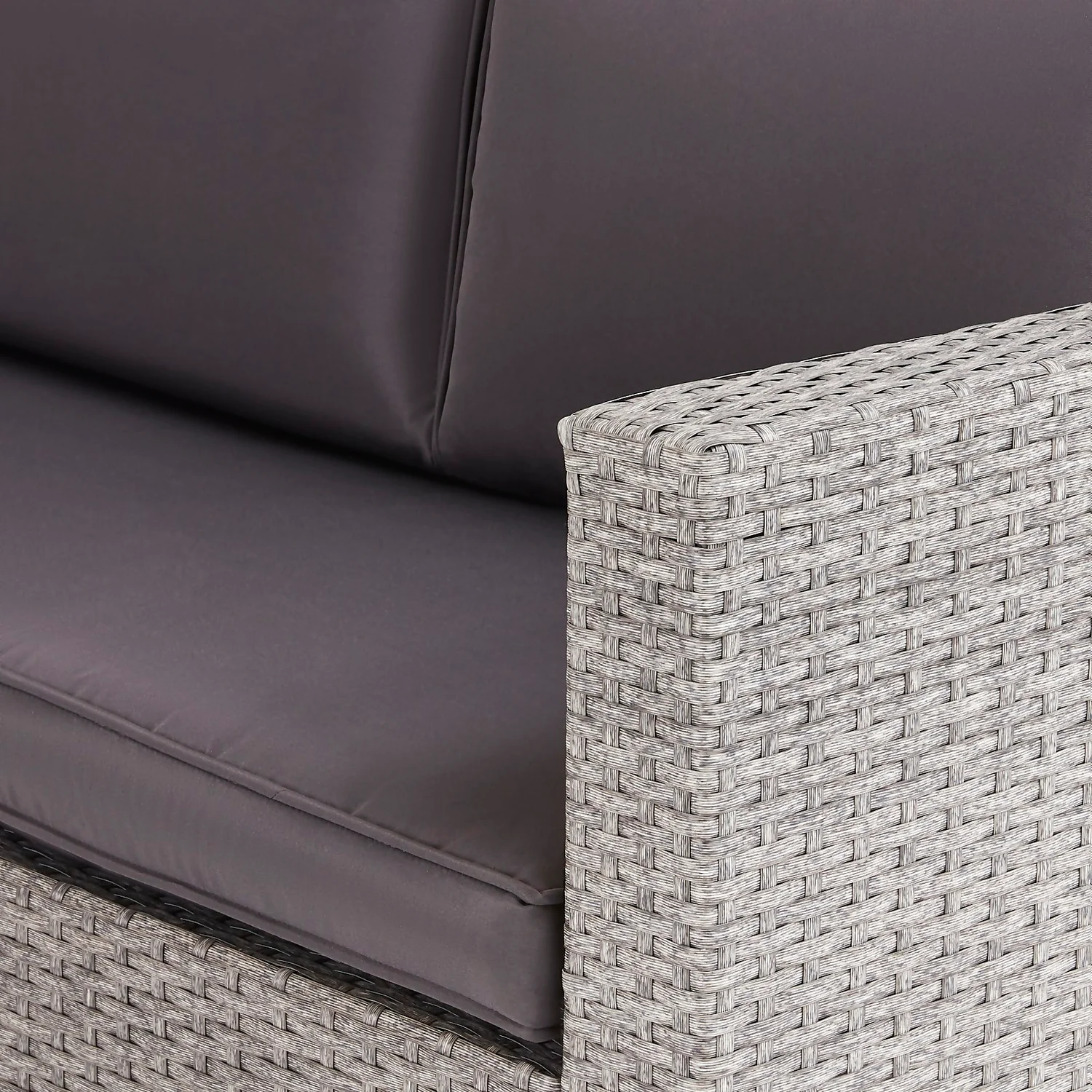 Alexandria Rattan Effect Garden Corner Sofa Set - Ash Grey 8 Alexandria Rattan Effect Garden Corner Sofa Set - Ash Grey - Image 6