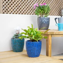 Chiswick Textured Pot Black - 38cm -Garden Outdoor Equipment Store 13973633 1055011242942084