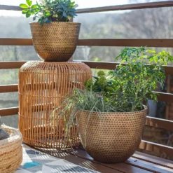 Suva Hammered Pot Bronze - 31cm -Garden Outdoor Equipment Store 13973654 1365011805726502