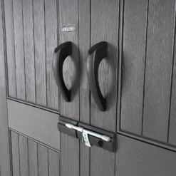 Lifetime 7x7ft Outdoor Storage Shed - Rough-Cut Grey -Garden Outdoor Equipment Store 13997403 1835000055142995