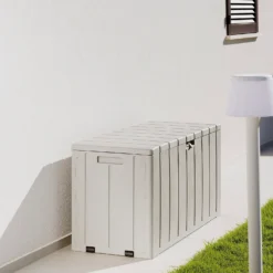 Toomax Bravo Garden Storage Box 270L - Warm Grey -Garden Outdoor Equipment Store 13997481 1325004537305337