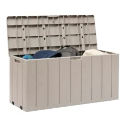 Toomax Bravo Garden Storage Box 270L - Warm Grey -Garden Outdoor Equipment Store 13997481 5245004537169884