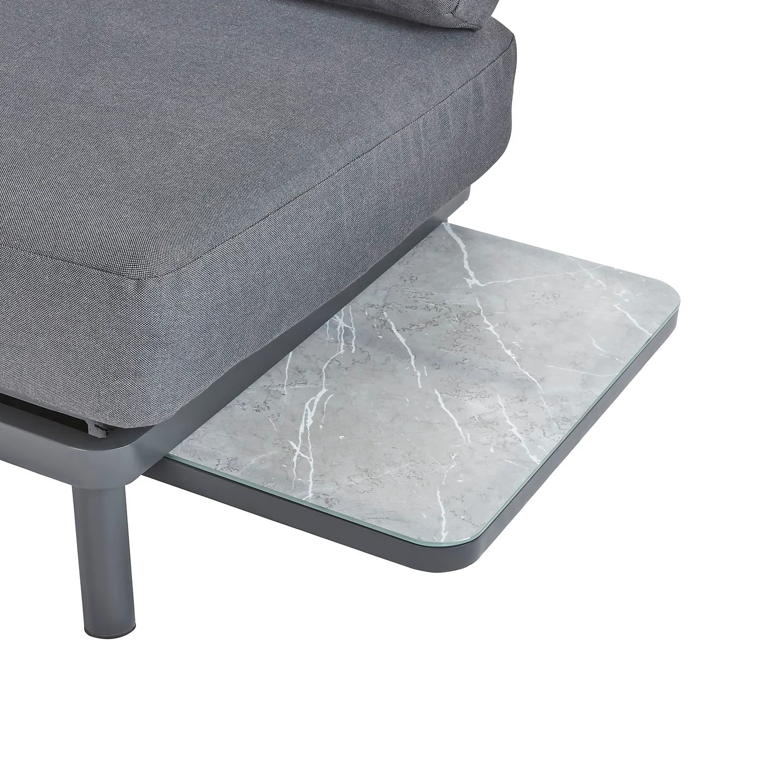 Heba Grey Metal Garden Corner Sofa Set 9 Heba Grey Metal Garden Corner Sofa Set - Image 7