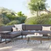 Heba Grey Metal Garden Corner Sofa Set -Garden Outdoor Equipment Store 14005702 4765022704365329