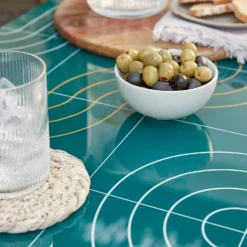 Omari Metal Garden Sofa Set - Teal & Gold 16 Omari Metal Garden Sofa Set - Teal & Gold -Garden Outdoor Equipment Store 14005703 1275022638104623