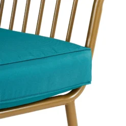 Omari Metal Garden Sofa Set - Teal & Gold 21 Omari Metal Garden Sofa Set - Teal & Gold -Garden Outdoor Equipment Store 14005703 6735022638292255