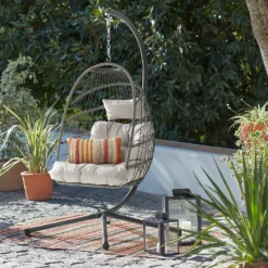 Grey Single Garden Hanging Chair 9 Grey Single Garden Hanging Chair -Garden Outdoor Equipment Store 14005785 1595032481802891