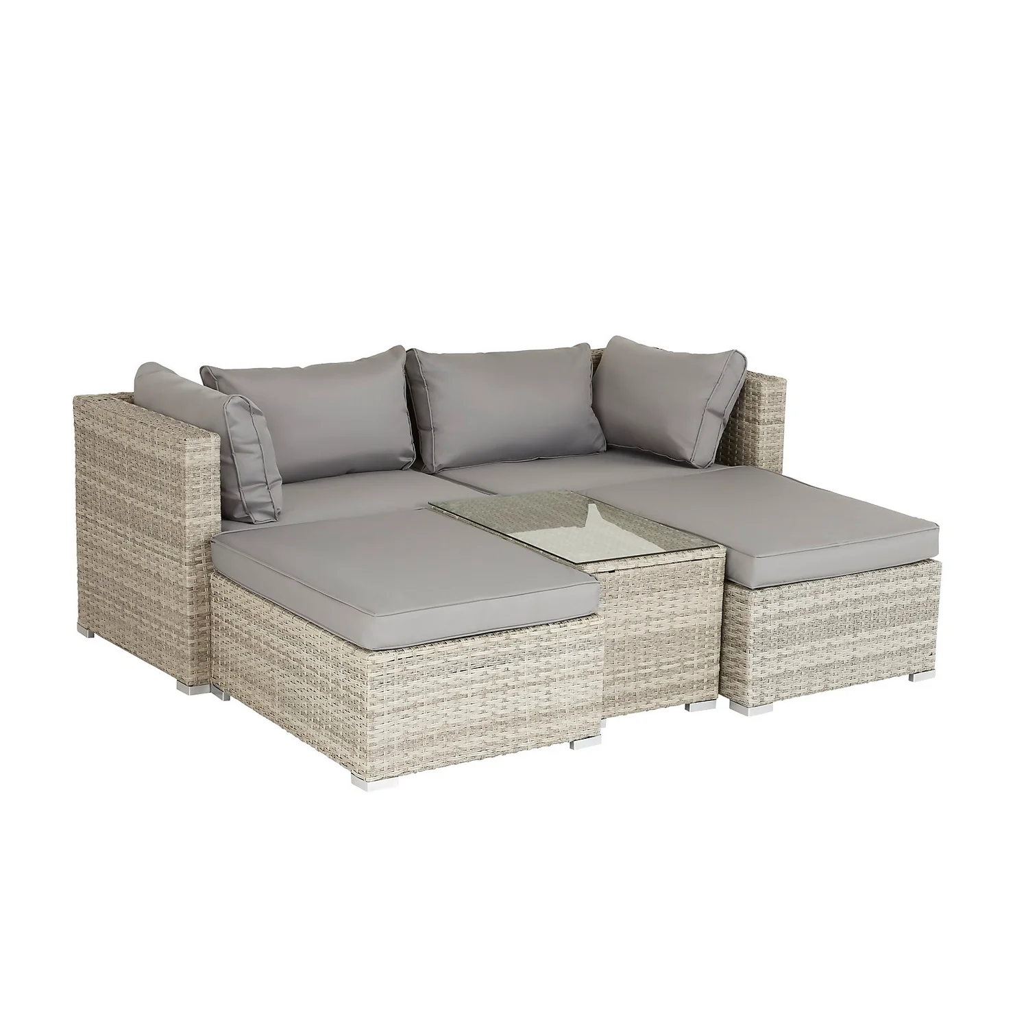 Cairo Grey Rattan Effect Garden Sofa Set 4 Cairo Grey Rattan Effect Garden Sofa Set - Image 2