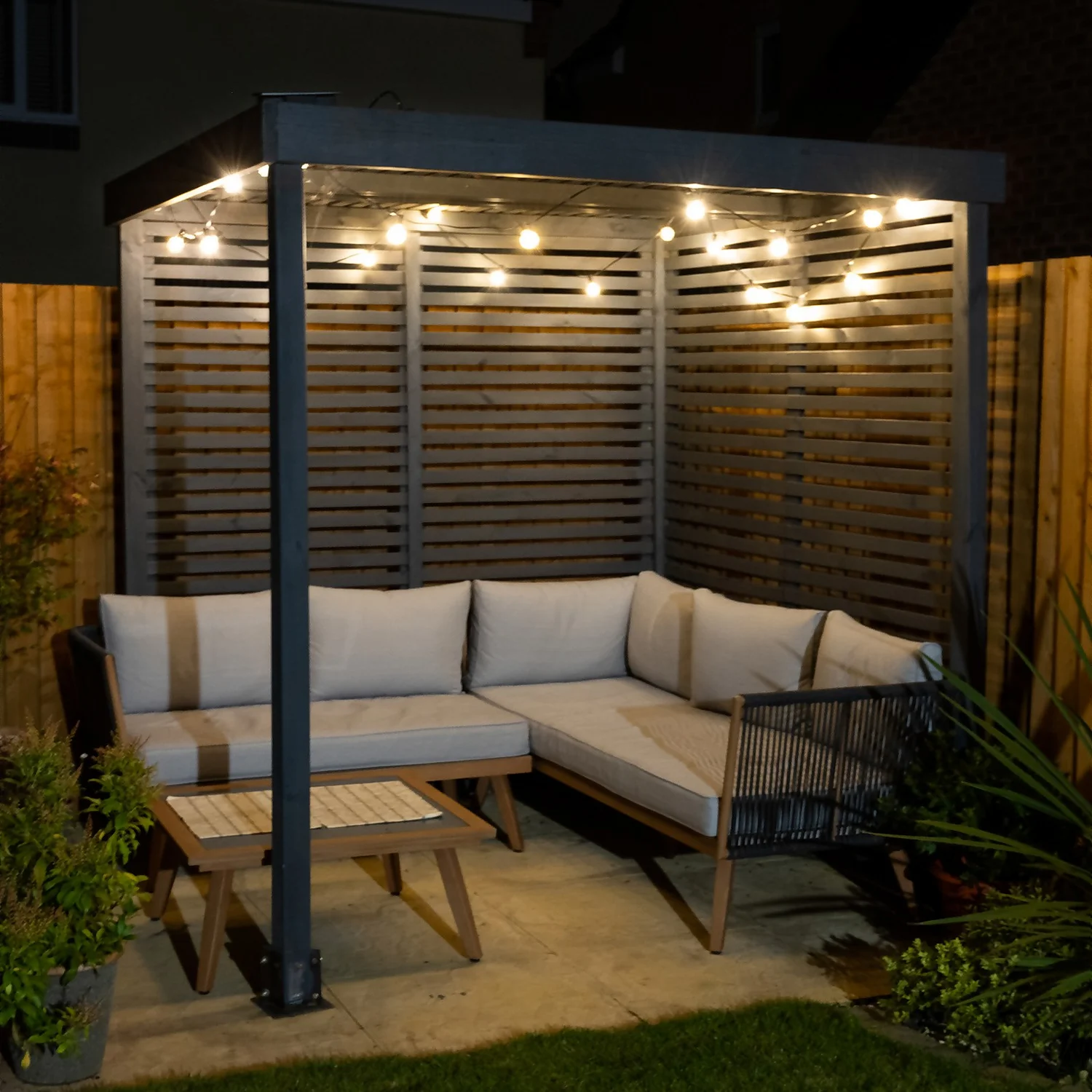Forest Garden Modular Pergola With 2 Side Panel Packs 4 Forest Garden Modular Pergola With 2 Side Panel Packs - Image 2
