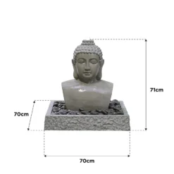 Stylish Fountain Lotus Buddha Water Feature With LEDs -Garden Outdoor Equipment Store 14519362 9825047822642530