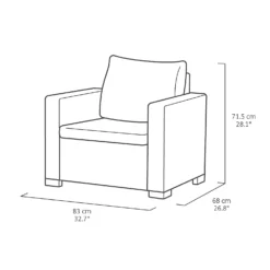 Keter California 4 Seater Outdoor Garden Furniture Lounge Set - Graphite With Grey Cushions -Garden Outdoor Equipment Store 14539591 1655041801898952