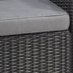 Keter California 2 Seater Outdoor Balcony Deluxe Garden Furniture Set - Graphite With Grey Cushions -Garden Outdoor Equipment Store 14539592 2095041802288703