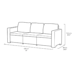 Keter California 5 Seater Outdoor Garden Furniture Lounge Set - Graphite With Grey Cushions -Garden Outdoor Equipment Store 14539595 3705047218332274