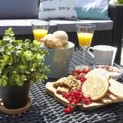 Keter California 5 Seater Double Sofa Outdoor Garden Furniture Lounge Set - Graphite With Grey Cushions -Garden Outdoor Equipment Store 14539597 1045041801779294